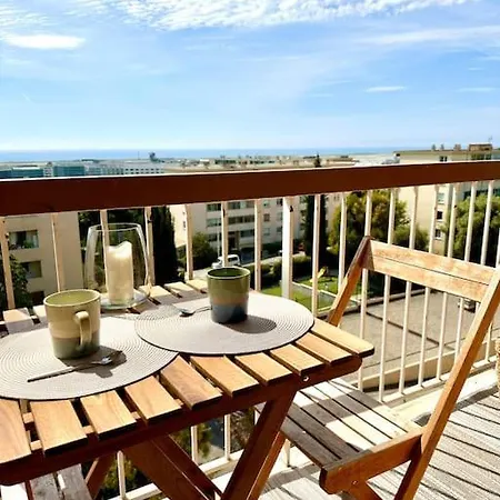 Joli 2 Pieces - Proche Aeroport - Terrasse Vue Mer Nice Exterior photo